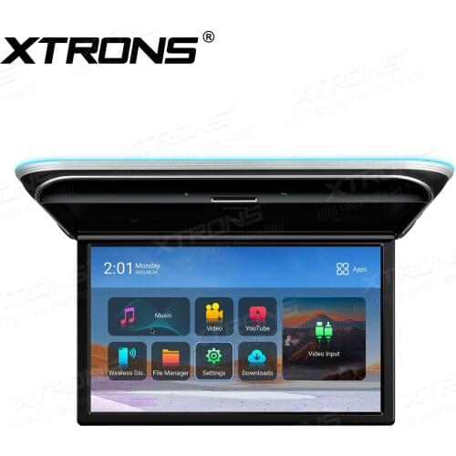 17.3" Android 9.0 OS Car Roof Multimedia System Player Flip Down Car Monitor Roof Mounted Monitor with Built-in HDMI Input