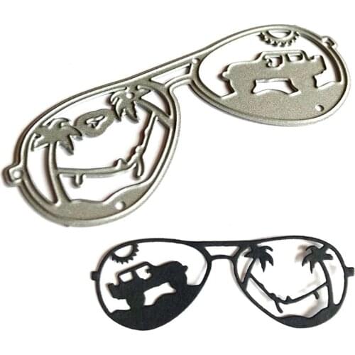 F2TE Car Beach Eyeglasses Metal Cutting Dies Stencil DIY Scrapbook Album Paper Card