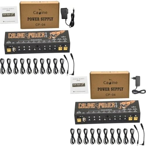 Caline Cp-04 Guitar Pedal Power Supply 10 Isolated Output Power Tuner Short Circuit /Overcurrent Protection Guitar Effect Power