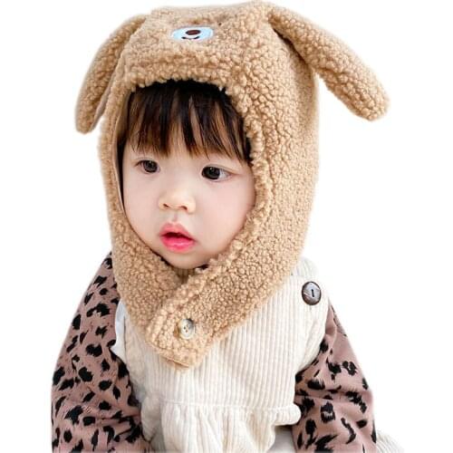 Childrens Hats for Girls Hat For Newborn Cartoon Warm Winter Cap Kids Hats for Boys One-piece Baby Cap Childrens Winter Hats