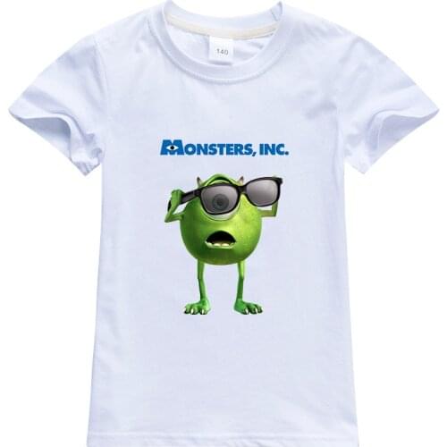 Disney Cartoon Child T Shirt Monsters, Inc. Mike Printing Clothes Anime Figures Clothing Boys Girls Toddler Tops Infant Tees