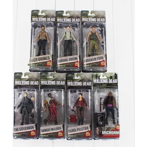 7styles AMC TV Series The Walking Dead Abraham Bungee Walker Rick Grimes The Governor PVC Action Figure Model Toys Doll