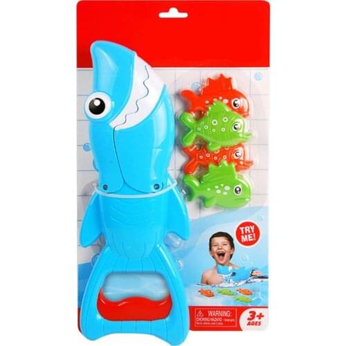 Shark Grabber Bath Toy for Boys Girls Catch Game with 4 Fishes Bathtub Fishing Toy New