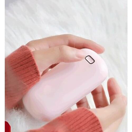 Portable Mini Winter USB Charging Hand Warmer Fashion Simple 4000 mAh Power Bank Double Side Quick Heating Hands Warmer