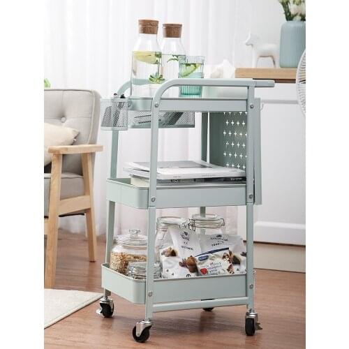 Kitchen Floor Floor Multi-layer Trolley Toilet Living Room Shelf With Wheel Storage Rack Silent Universal Wheel Deco Maison