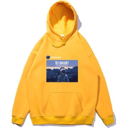 Autumn Japanese Style Harajuku Retro Printing Plus Fleece Hooded Sweater Loose Oversize Trend Couple Jacket Mens Jacket Casual