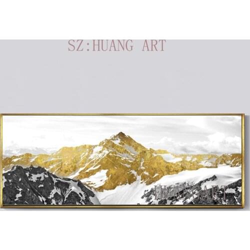 Scenery Silver Mountain Painting Abstract Golden Mountain Oil Painting Modern Canvas Art Living Room Wall Decor Hang Pictures