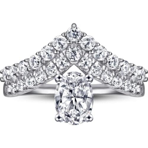 Luxury Women Ring 925 Sterling Silver Ring Luxury Rhinestone Ring Zircon Wedding Bride Rings Jewelry Accessories For Party