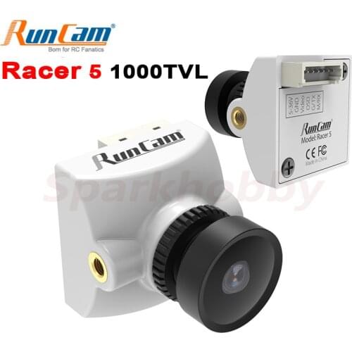 RunCam Racer 5 1000TVL 1.8/2.1mm FPV Camera Built-in Gyro Super WDR CMOS Sensor NTSC / PAL Switchable Integrated OSD Racing FPV