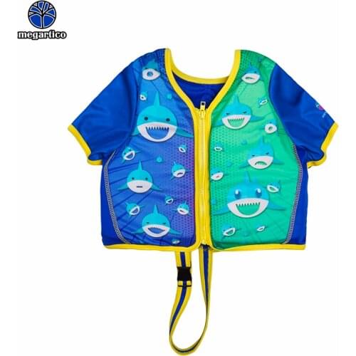 Megartico kids life jacket life vest boy swimming jacket shark print kayak buoyancy child swim trainer vest water vest floating