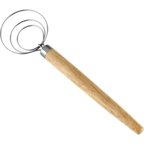 Stainless Steel Danish Dough Whisk Blender Cake Bread Pastry Dough Mixer Mixer Tools Egg Baking Kitchen J1Z0