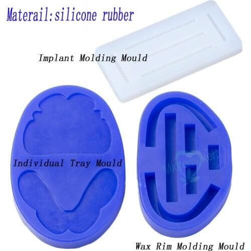 Dental silicone rubber wax rim slim long shape bite block individual tray implant molding mould