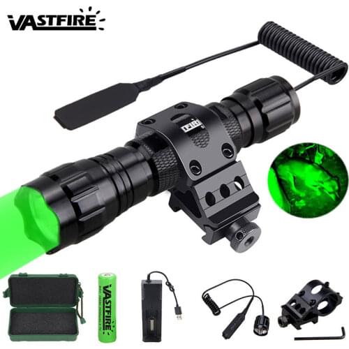 Tactical 501B Scout Light Lanterna Airsoft Flashlight Hunting Keymod Rail Rifle Scope Mount+Remote Switch+18650+USB Charger+Box