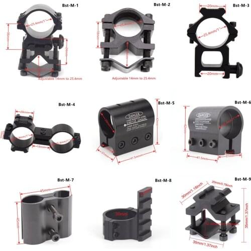 1'' Ring Tactical Scope Mount Laser Flashlight Barrel Picatinny Rail Mount 1inch Ring Mount