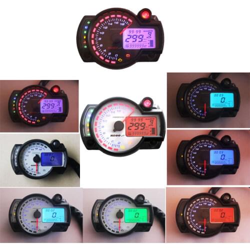 Modern Laser KOSO 18000rpm Black White Similar LCD Digital Motorcycle Odometer Speedometer Adjustable 7 Colors 299KM/H Motorbike