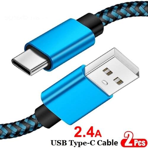 VSKEY 2PCS USB Type C Cable for Samsung Galaxy S10 S21 S20 FE S10 S8 S9 Plus Note 20 10 9 Type-C Port Fast Charging Data Cords