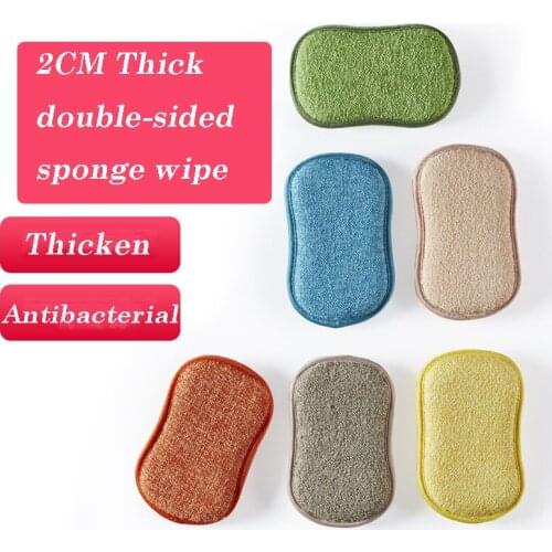 Thicken Double-layer Absorbent Microfiber Home Kitchen Sponge Dish Towels Non-stick Oil Household Cleaning Cloth Wiping Towel