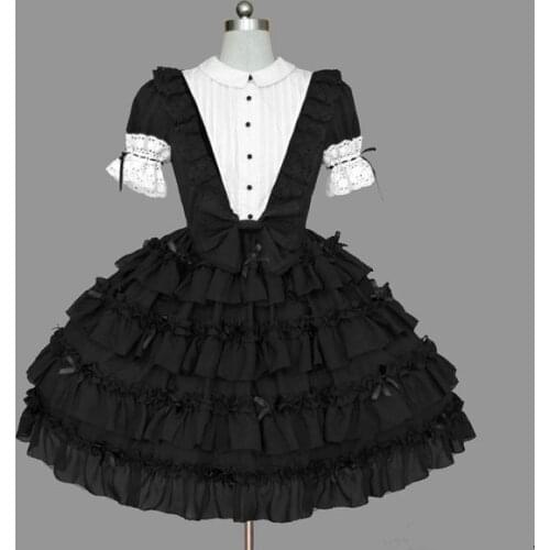 Palace princess sweet lolita dress vintage lace bowknot o-neck fake two pieces victorian dress kawaii girl gothic lolita op cos