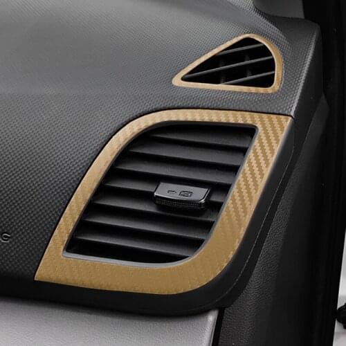 Air Condition Outlet Panel Carbon Fiber Protection Film Stickers Cover Decals Car Styling For Hyundai Solaris Verna Accessories
