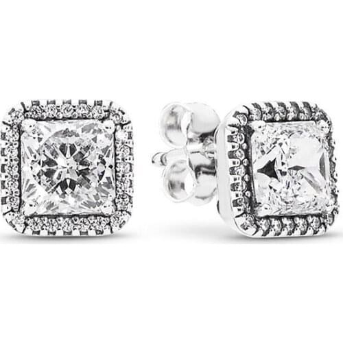 925 Sterling Silver Pan Earring Timeless Elegance With Zirconia Studs Earrings For Women Wedding Gift Fashion Jewelry