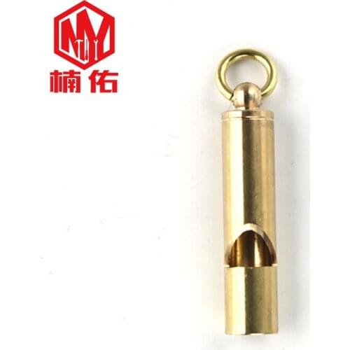 1 Portable Keychain Survival Whistle High Decibel Brass Survival Tool
