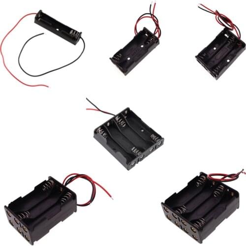 1Pcs 1x 2x 3x 4x 6x 8x AAA Battery Holder Box Case With Wire Lead 1 2 3 4 6 8 Slot Battery Container AAA Battery Power Bank Case