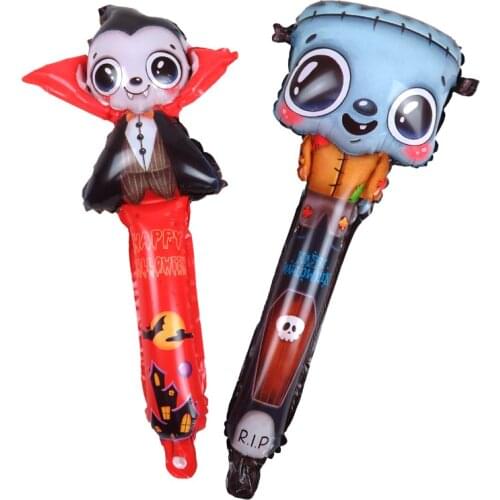 10pcs Halloween Vampire Imp Inflatable Stick Handheld Balloon Holiday Decoration Toy Balloon Party Decoration