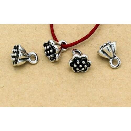 10pcs/lot Tibetan Silver Lotus bracelet Pendants Handmade Decorative Metal DIY Jewelry Alloy accessories fg4s
