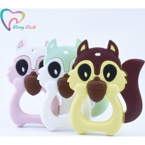 10 PCS BPA Free Baby Teether Bite Tiny Rod Silicone Necklace DIY Chew Teething Beads Silicone Squirrel Teethers Silicone Beads