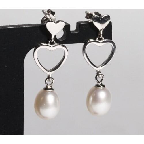100%s925 pure silver earrings Natural pearls earrings Fashion cool wind A undertakes to
