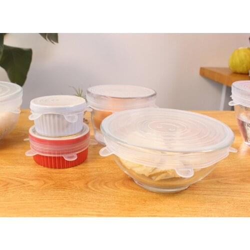 3PCS Silicone Preservative Cover Reusable Food Pot Lid Fridge Bowl Covers for Household Fresh-keeping Kitchen Accessories