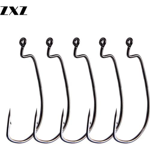 50pcs/lot High Carbon Steel Soft Worm Bait Hooks Fishing Crank Hook Texas Rig Lure Pesca for Baits Ocean Tackle Accessories