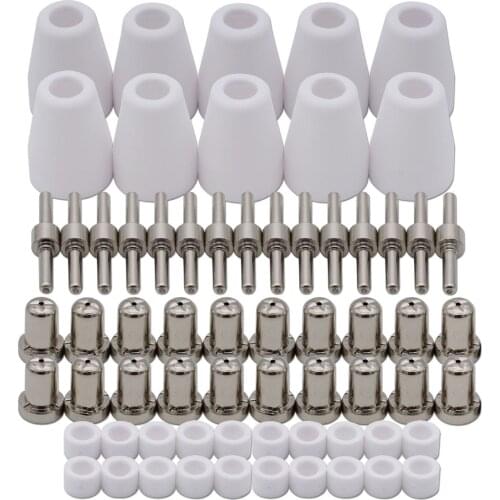 65pcs Plasma Cutting Consumables Nickel Plated (Extended) Fit Cut40 50 with Plasma Cutter Torch PT31 JG40 WSD-LG40