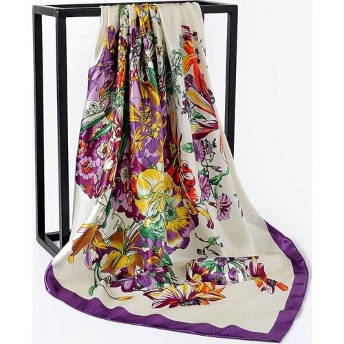 90 x 90CM New Womens Generous Towel Splash Ink Painted Floral Pattern Scarf Scarf Wholesale Womens Headscarf Decoration Rayon