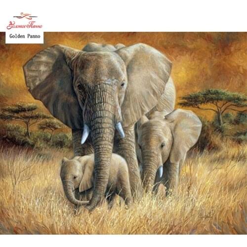 Diamond Painting Full Square 5D Diy Daimond Embroidery Diamant Mosaic Sale Displasy Broderie Diamant Elephant family 01