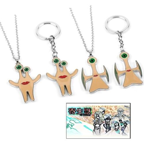 Parasyte the maxim Key chain Necklace Japanese Anime Trinket Keyring Enamel Metal Keychains Creative Jewelry Gift