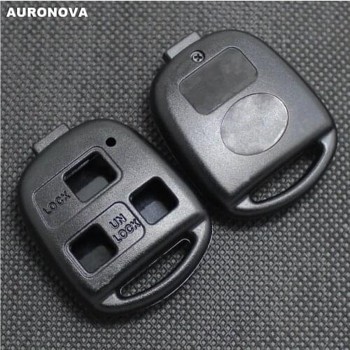 AURONOVA Key Shell for Toyota RAV4 Yaris Prado Corolla Land Cruiser Previa Echo Tarago 3 Buttons Replace Car Key Case Cover