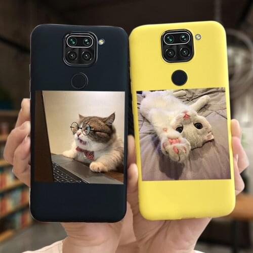 Funny Pet Dog Cat Patterned Phone Case For Xiaomi Redmi Note 9 Case Liquid Silicone Bumper Coque For Redmi Note 9 Note9 Cover