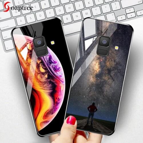 Tempered Glass Case for Samsung Galaxy A71 A51 A50 A70 A12 A21S S20 FE A42 A8 A6 Plus 2018 A7 A72 Cases Star Space Cartoon Cover