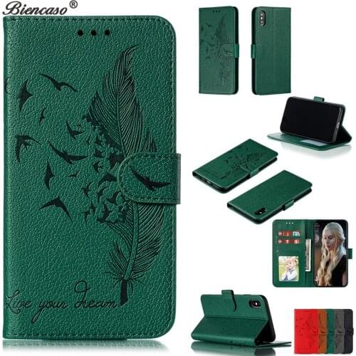Plume Embossing Case For Xiaomi Mi 9 SE CC9 CC9E A3 LITE Redmi K20 K30 9A 9C Flip Wallet Redmi 7 7A 8A Note 9 8T 8 7 Pro Cover
