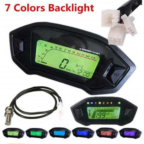 Digital LCD Backlight Motorcycle Speedometer Odometer Tachometer Gauge for most DC 12V motorcycles