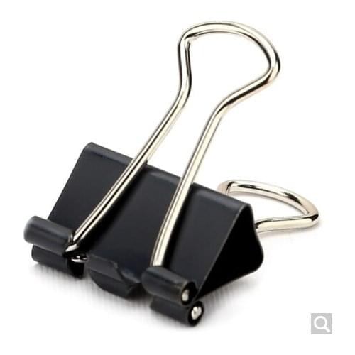 Deli 8565 Black Long Tail Ticket Holder / Business Office / Student /Stationery Clip / Swallow Tail Clip 19mm 40 Pieces / Box