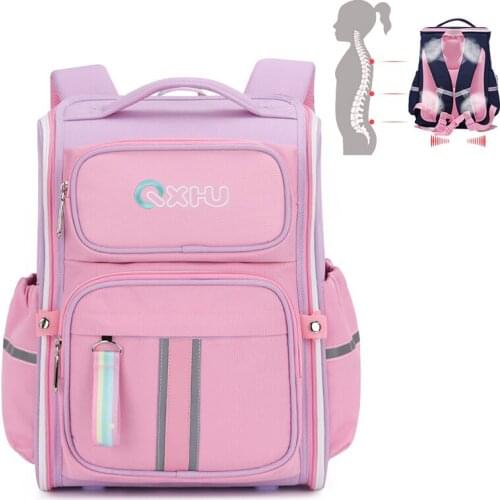 Kids Book Bag New Boys Orthopedics Backpack For Girls Pink Collapsible Cute Children Schoolbag Primary School Waterproof Backbag