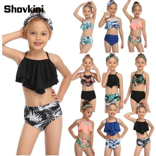 2-14Years Childrens Swimwear Kids Girl Swimming Suit Kids Biquini Infantil Baby Swimsuit Bikini Girl 2021 Summer Bathing Suit