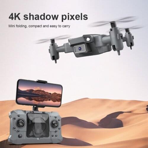 Drone Equipped With 4K HD Dual Camera Four Axis Mini Folding UAV Aerial Model Toy LED Light Helicopter Toys Kids Gifts