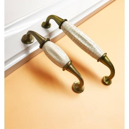 Aluminum alloy European style Door Handles Country Style Door Knob Puller Cabinet Closet Shoe Door Drawer Handle Pulls