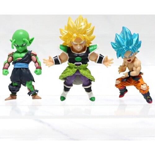 Dragon Ball Super Saiyan Son Goku Kuririn Piccolo Frieza Mini Action Figure Model Ornaments Children Toys