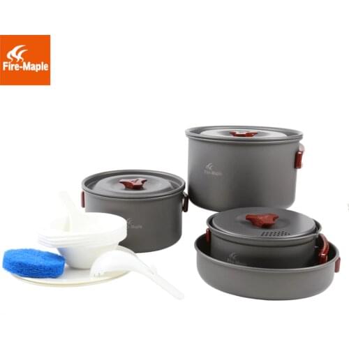 Fire Maple Camping Cooking Set 4-5 Persons Pot Sets Panelas Aluminium Camp Cookware Picnic Outdoor Cutlery Set Be Cocina FMC-206