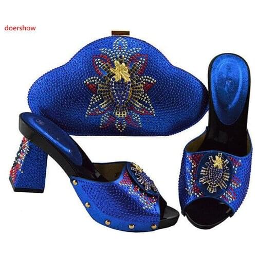 Doershow New Arriva Shoes and Bag Sets for Women African Matching Shoes and Bags Italian In Women Bags and Shoes Set ! HWD1-16