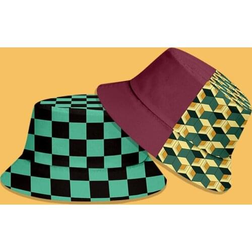 Summer New Anime Demon Slayer Cosplay Bucket Hat Unisex Fashion Sun Baseball Cap Kamado Tanjirou Agatsuma Zenitsu Kochou Shinobu